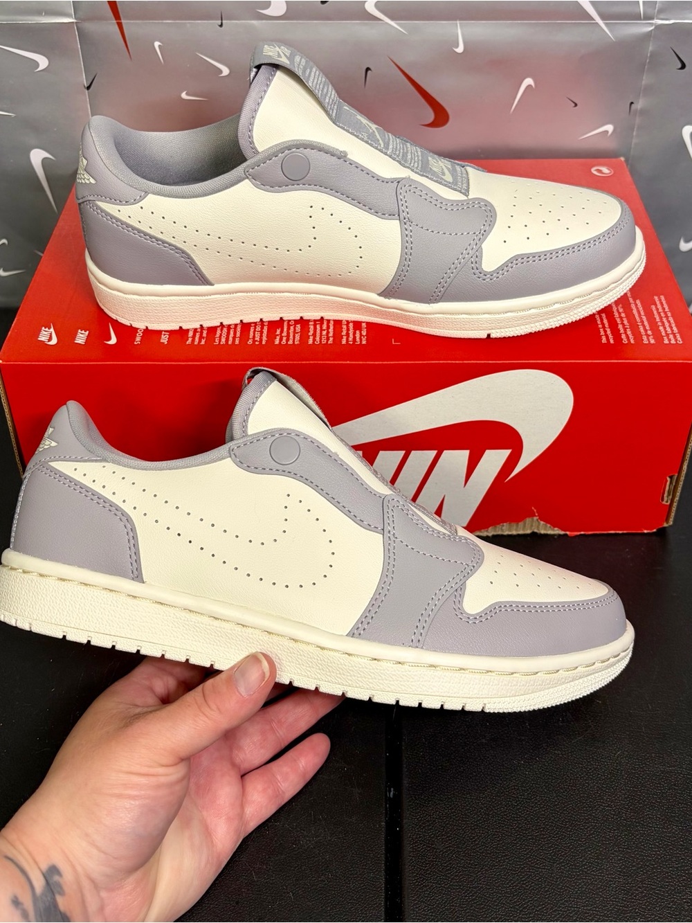Size 8 Nike Air Jordan 1 Retro Low Slip Atmosphere Grey Ivory AV3918-005